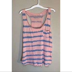 Women’s Pink and Blue Striped Tank XL